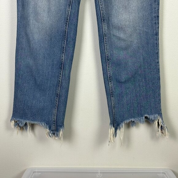 Free People We the Free Maggie Mid Rise Straight Jeans Bondi Blue - Picture 5 of 12